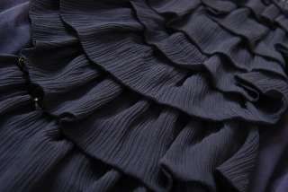 695 3.1 Phillip Lim Tralling Ruffle Beaded Silk Dress Sz S Charcoal 