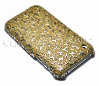 New all white embossed PU hard case cover for iphone 3g 3gs  