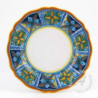 Set of 4 Dinner Plates   Handmade in Deruta, Italy  