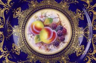 Royal Worcester Hand Painted Fruit Plate   Signed P Stanley  