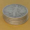 Lot of 5 1935 1946 (S) Walking Liberty Silver Coins  