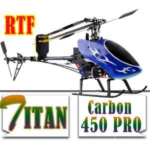  Titan Trex 450 PRO Metal RC Helicopter 6CH 3D Carbon RTF 