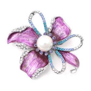   with Silver and Blue Swarovski Crystals and White Fashion Pearl (4669