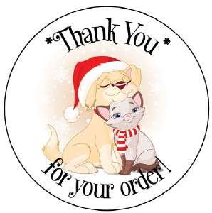 KITTY CAT & PUPPY DOG THANK YOU #3 ~ 1 STICKER / SEAL LABELS  