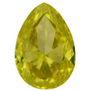   46 Ctw Canary Yellow Pear Cut Real Loose Diamond For Earring Jewelry