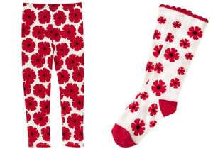 New Gymboree Girls Poppy Love Leggings Socks 8 9 10  
