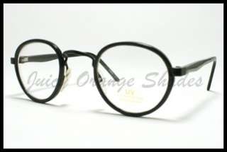 UNIQUE VINTAGE Small ROUND Eyeglasses for Men/Women BLACK New  