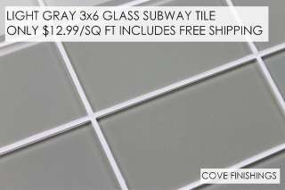 Light Gray 3x6 Glass Subway Tile Kitchen/Bathroom  