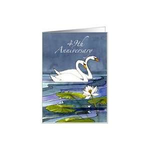  49th Wedding Anniversary Swans Card Health & Personal 