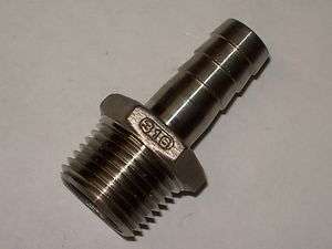 HOSE BARB FITTING 1/2 NPT 316 STAINLESS STL 