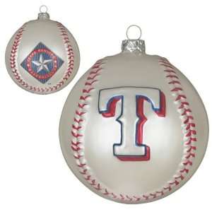 Scottish Christmas Texas Rangers MLB Glass Baseball Ornament 3 inches.