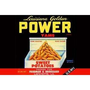 Paper poster printed on 12 x 18 stock. Louisiana Golden Power Yams