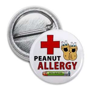 PEANUT ALLERGY Green EpiPen Medical Alert 1 inch Mini Pinback Button 