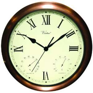 Poolmaster 52604 Copper Finish Metal Outdoor Clock, Thermometer and 