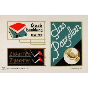  1933 Art Deco Advertising Design Cigarettes Lithograph 