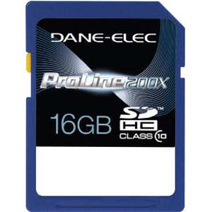 DANE ELEC 16GB SDHC CLASS 10 PRO LINE 200X HIGH SPEED MEMORY CARD 