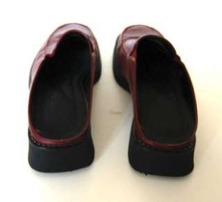 BASS Wms Red Leather Clog Shoe 11M EUC  