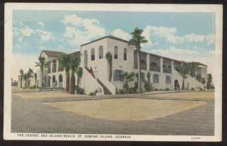 Postcard St Simons,Georgia/GA Sea Island Beach Casino view 1910s 