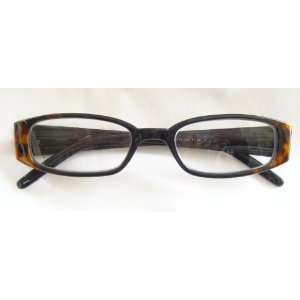  Aventura (E37) Reading Glasses, Brown and Black Plastic 