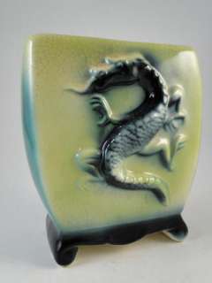 Vintage Royal Copley Dragon Embossed Planter Vase Art Pottery Old 