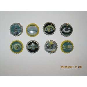  8 Green Bay Packers Bottlecap Magnets (Set 1) Kitchen 