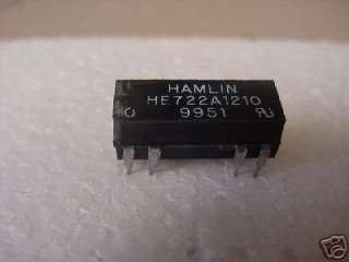 Hamlin HE722A1210 Relay DPST 12V Dip Reed W/Diode. New Factory Surplus 