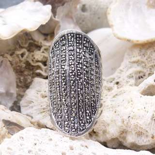 Spectacular Designed 925 Solid Silver & Marcasite Ring  