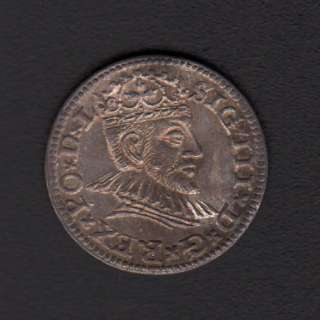 Livonia Latvia Riga Sigismund III 3 Gros 1591  