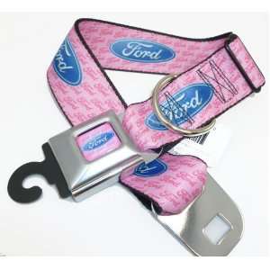    Ford Car Seat Belt Buckle Dog Collar Pink 1.5 18 32