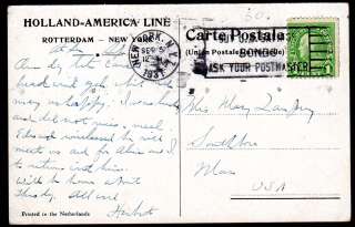 Holland American Line TSS Statendam 1937 Ship Postcard  