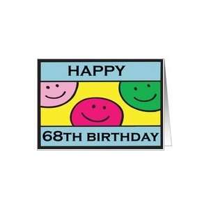  Smiley Face 68th Birthday Card Toys & Games