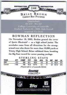 BRIAN BROHM 2008 Bowman Sterling Refractors 158/199 UFL Las Vegas 