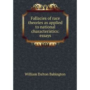  to national characteristics essays William Dalton Babington Books