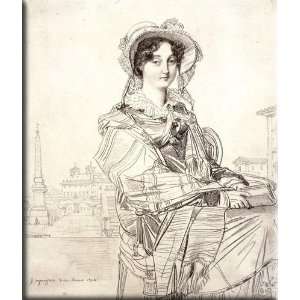  Mrs Charles Badham 14x16 Streched Canvas Art by Ingres 