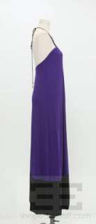 Bags Purple & Black Beaded Neck Halter Maxi Dress Size XS  