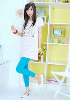 New Footless Leggings Tights Solid Sky Blue e074  