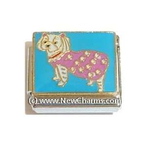  Dog In Pink Dress Italian Charm Bracelet Jewelry Link 