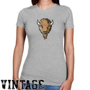 NCAA Marshall Thundering Herd Ladies Ash Distressed Logo Vintage Slim 