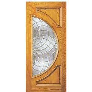 108   R 36x96 Solid Brazilian Mahogany Door with Unique Glasswork