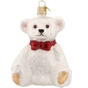  Happy Teddy Bear White Christmas Ornament