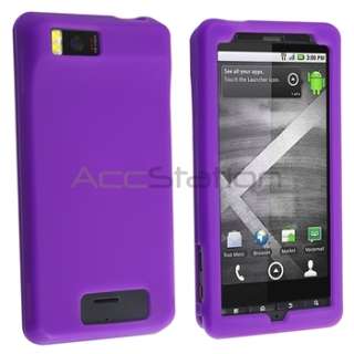 Pink+Purple Soft Skin Accessory For Motorola Droid X  