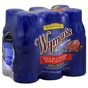 Wymans, Juice 6Pk Blubry Pmgrnt, 8 OZ (Pack of 4)  Grocery 