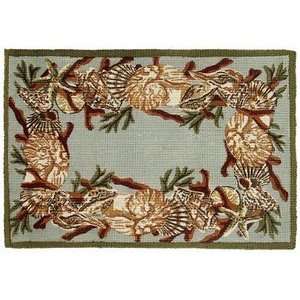   Home Hand Stencilled Nautilus Turquoise 300 7907 8 X 10 Area Rug