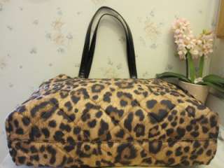 MICHAEL KORS Leopard X Large ITEM QUILT DRAWSTRING Tote Bag Handbag 
