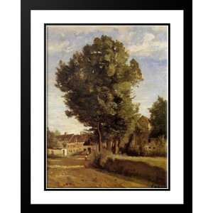  A Village near Beauvais 25x29 Framed and Double Matted Art 