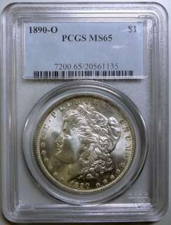 1890 O MORGAN DOLLAR PCGS MS 65 GEM  