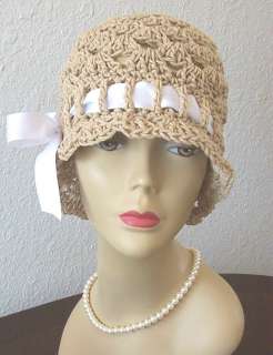 New Handmade Vintage Style Flapper 1920s Cloche Sun Hat  