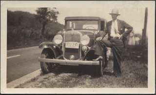 Car Photo Blurry Man w/ 1931 Chevrolet Chevy 370986  