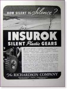 1937 Richardson Co. Insurok plastic gears AD  