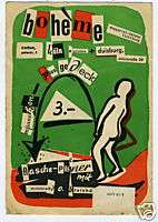 1950s Beatnik European Poster Postcard Boheme  